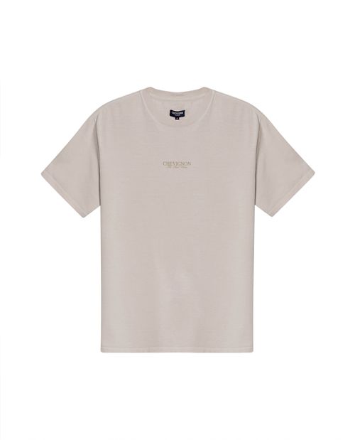 Camiseta de Hombre Classic Fit Manga Corta Gráficos en Frente y Aplique en Espalda en Algodón