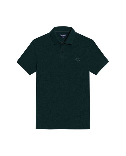 Camisa Polo de Hombre Slim Fit Manga Corta con Pato Bordado en Relieve Tela Rib en 100% Algodón