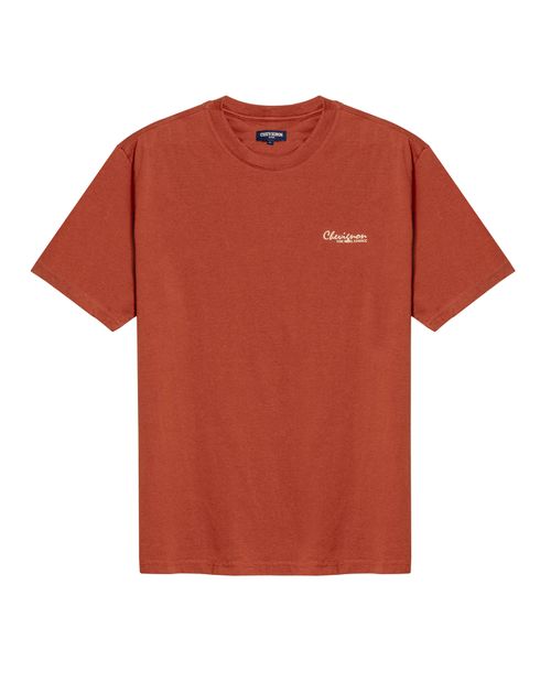 Camiseta de Hombre Slim Fit Manga Corta Gráficos en Frente y Espalda en Algodón