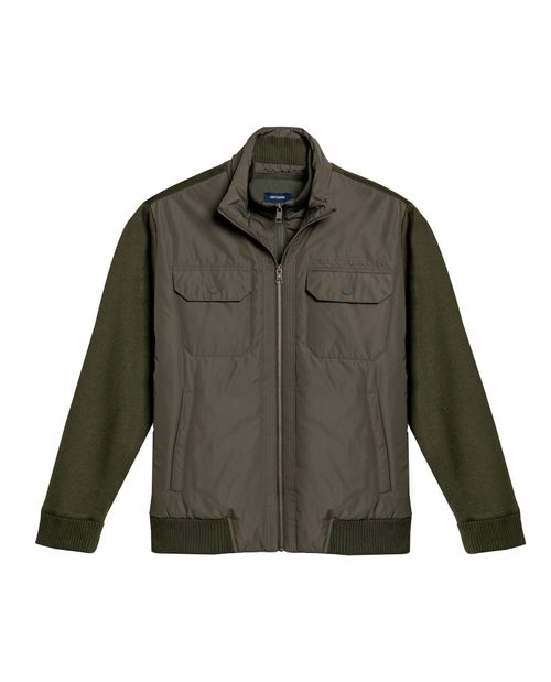 Chaqueta de Hombre Liviana Mezcla de Bases Simula Doble Prenda Look Utilitaria en Poliéster