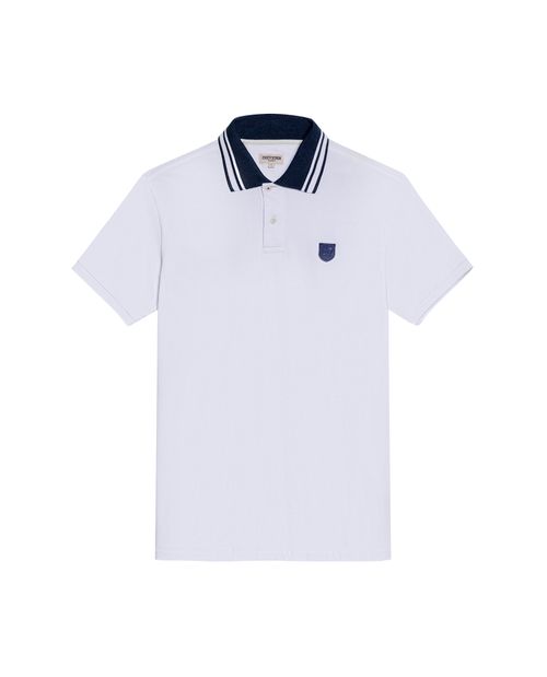 Camisa Polo de Hombre Classic Fit Manga Corta con Cuello en Contraste Tela Piqué en Mezcla de Algodón