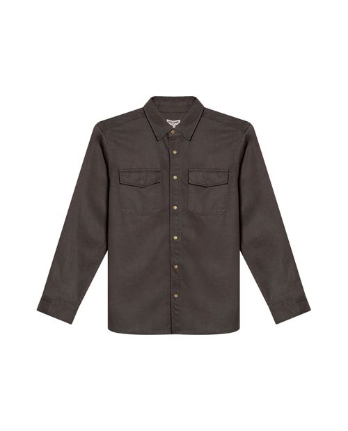 Camisa de Hombre Manga Larga Regular Fit Hiladilla Decorativa en Mezcla de Lyocell y Algodón