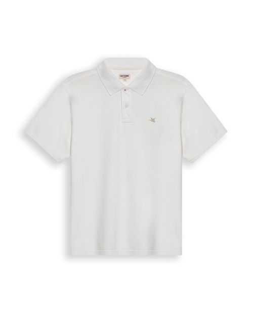 Camisa Polo de Hombre Classic Fit Manga Corta Tela Piqué Diagonal en Mezcla de Algodón