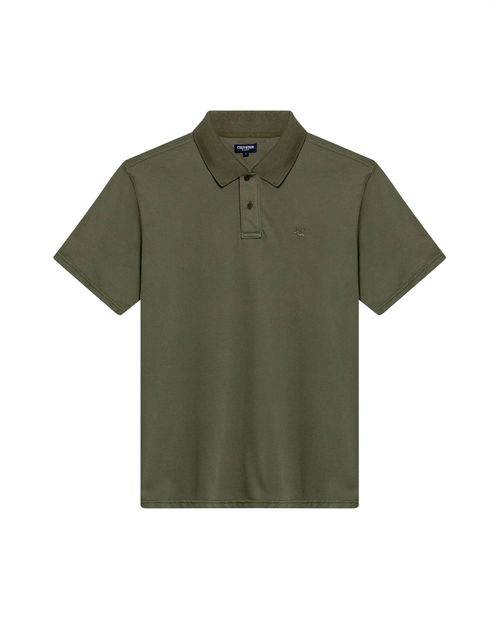 Camisa Polo de Hombre Classic Fit Manga Corta Tela Piqué Diagonal en Mezcla de Algodón