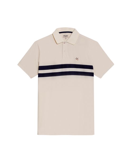 Camisa Polo de Hombre Classic Fit Manga Corta Rayas Preteñidas Tela Piqué en Mezcla de Algodón