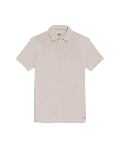 Camisa Polo de Hombre Slim Fit Manga Corta Efecto Semilla en Mezcla de Algodón y Viscosa
