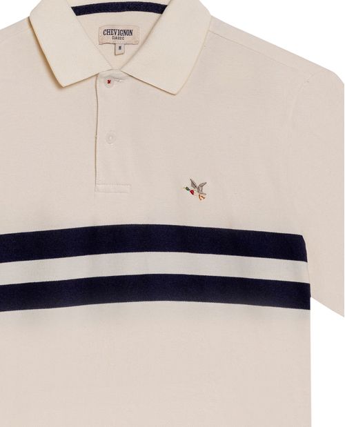 Camisa Polo de Hombre Classic Fit Manga Corta Rayas Preteñidas Tela Piqué en Mezcla de Algodón