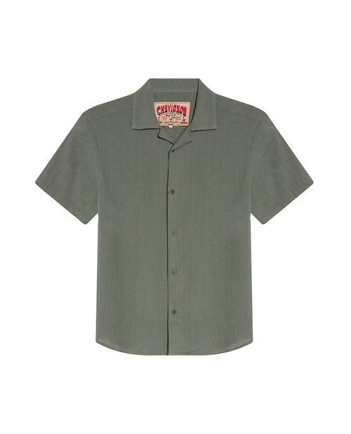 Camisa de Hombre Rodeo Manga Corta Resort Classic Fit sin Bolsillos en Algodón Texturizado