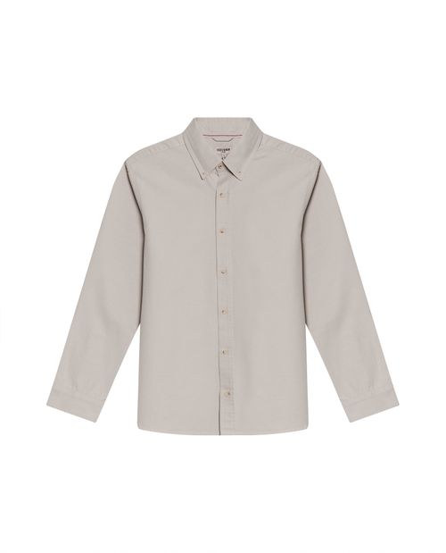 Camisa de Hombre Manga Larga Slim Fit Button Down Texturizada Jeanswear en Mezcla de Algodón y Lyocell