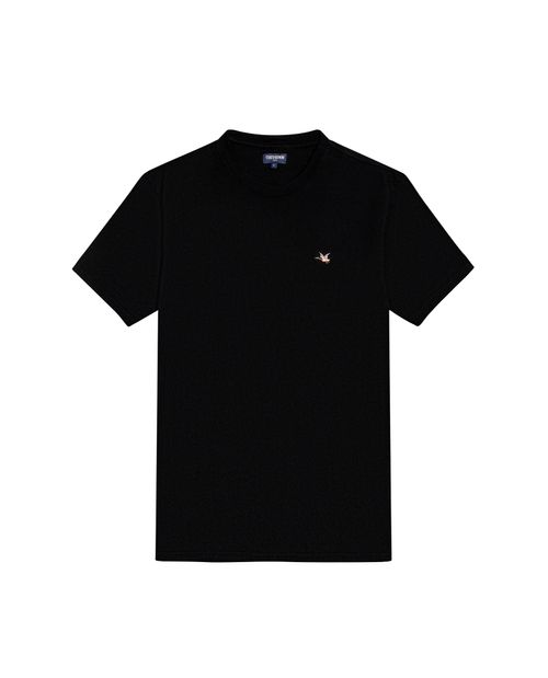 Camiseta de Hombre Slim Fit Manga Corta Cuello Redondo Pato Bordado en Algodón