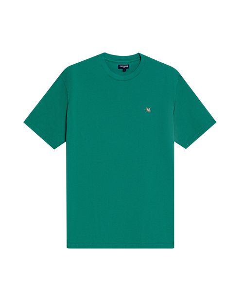 Camiseta de Hombre Slim Fit Manga Corta Cuello Redondo Pato Bordado en Algodón
