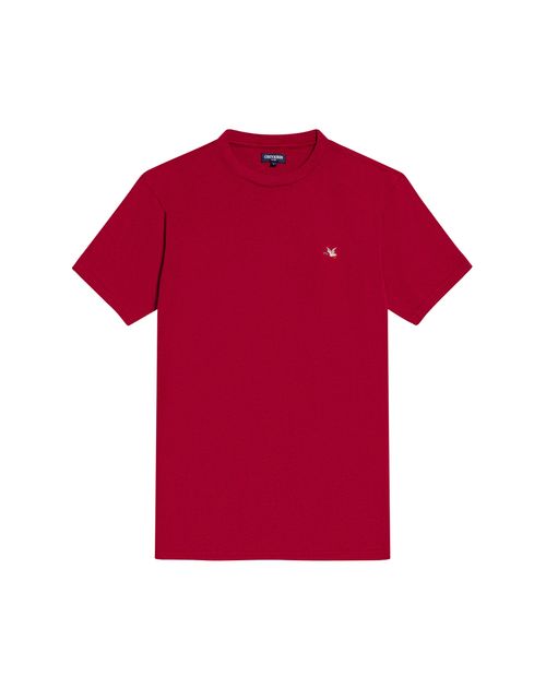 Camiseta de Hombre Slim Fit Manga Corta Cuello Redondo Pato Bordado en Algodón