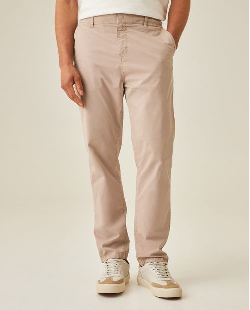 Pantalón de Hombre Jogger Tiro Medio con Pretina Elástica Tapas de Bolsillo en Mezcla de Algodón