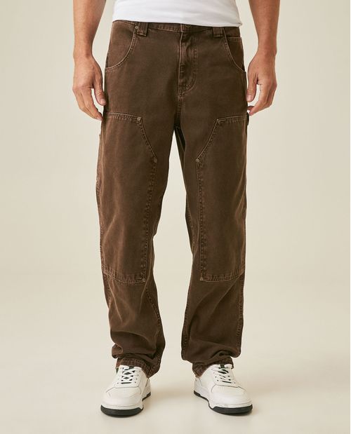 Pantalón de Hombre Rodeo Carpintero 5 Bolsillos Tiro Bajo en Algodón Canvas
