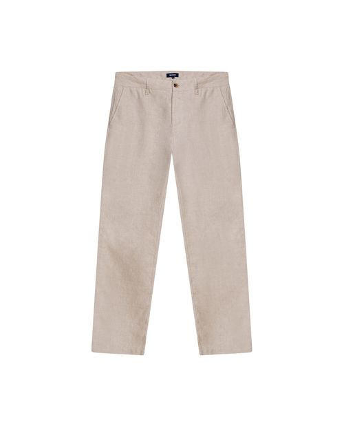 Pantalón de Hombre Rodeo Straight Fit Tiro Medio Bolsillos de Ribete en Lino