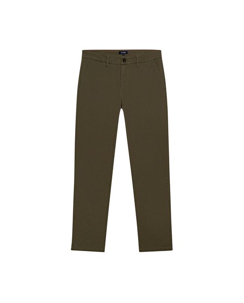 Pantalón de Hombre Chino Regular Fit Micro Estructura Piqué y Forro Estampado de Patos en Mezcla de Algodón