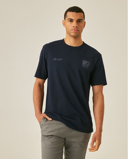 Camiseta de Hombre Classic Fit Manga Corta Gráficos en Ambos Lados Jersey Polonia en Algodón