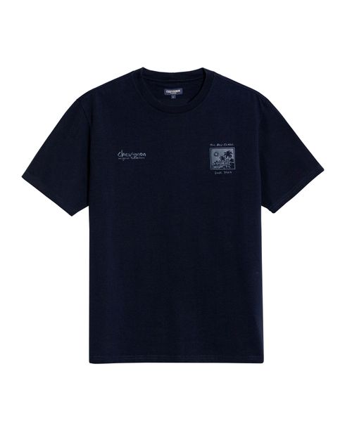 Camiseta de Hombre Classic Fit Manga Corta Gráficos en Ambos Lados Jersey Polonia en Algodón