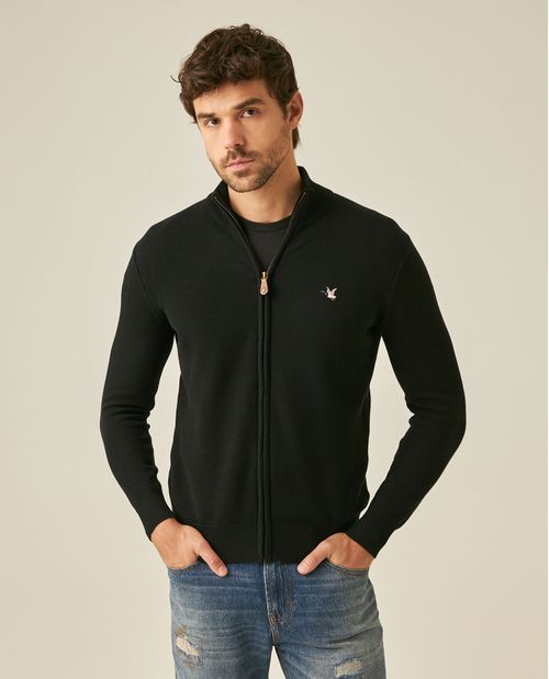 Chaqueta de Hombre Tejido Piqué Regular Fit Cuello Nerú en Algodón