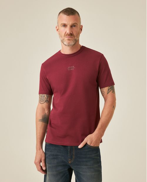 Camiseta de Hombre Slim Fit Manga Corta Mini Gráfico en Centro en Alta Densidad en Algodón