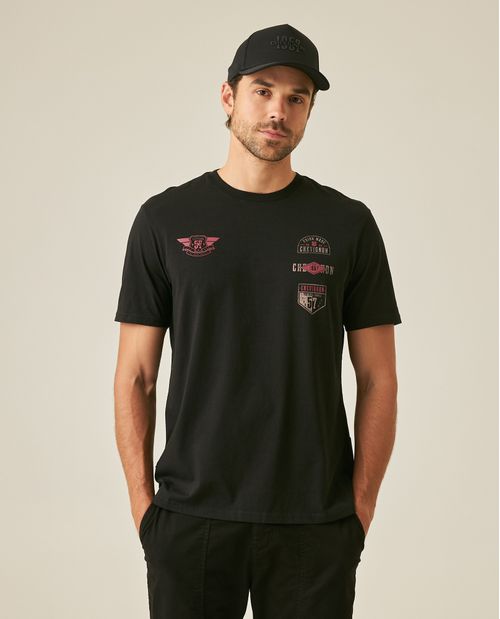 Camiseta de Hombre Classic Fit Manga Corta Gráficos Tipo Parche Jersey Normalizado en Algodón