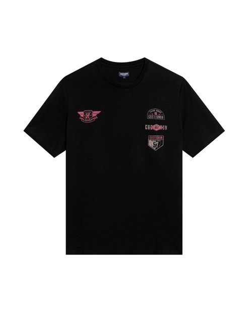 Camiseta de Hombre Classic Fit Manga Corta Gráficos Tipo Parche Jersey Normalizado en Algodón