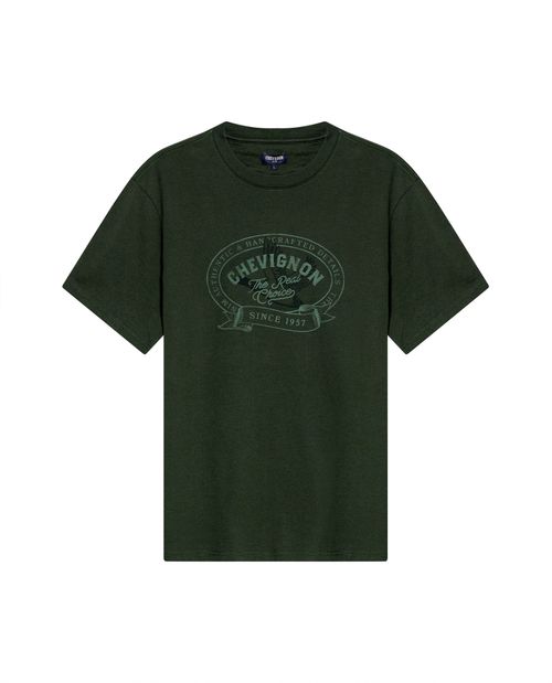 Camiseta de Hombre Slim Fit Manga Corta Gráfico Localizado en Algodón
