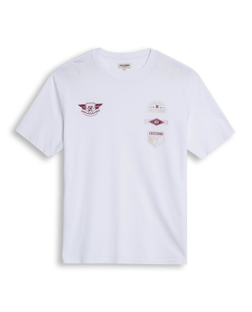 Camiseta de Hombre Classic Fit Manga Corta Gráficos Tipo Parche Jersey Normalizado en Algodón