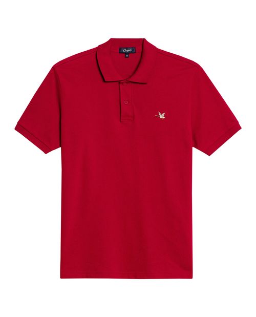 Camisa Polo de Hombre Slim Fit Manga Corta con Pato Bordado de Colores en Mezcla de Algodón