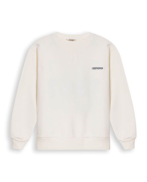 Buzo de Mujer Cerrado Silueta Amplia con Gráfico Espalda Aplique y Chenil en Mezcla de Algodón