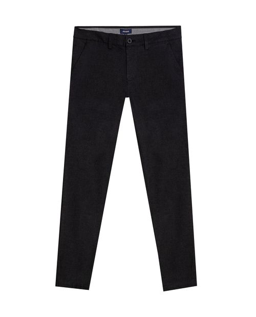 Pantalón de Hombre Smart Slim Fit Tiro Medio con Ribetes y Detalles en Rojo en Mezcla de Algodón