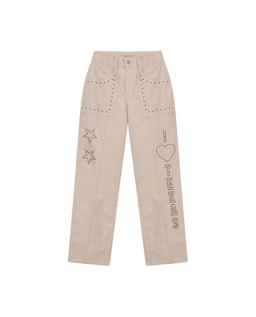 Pantalón de Mujer Rodeo Western Silueta Recta Denim Pitch con Studs en Algodón