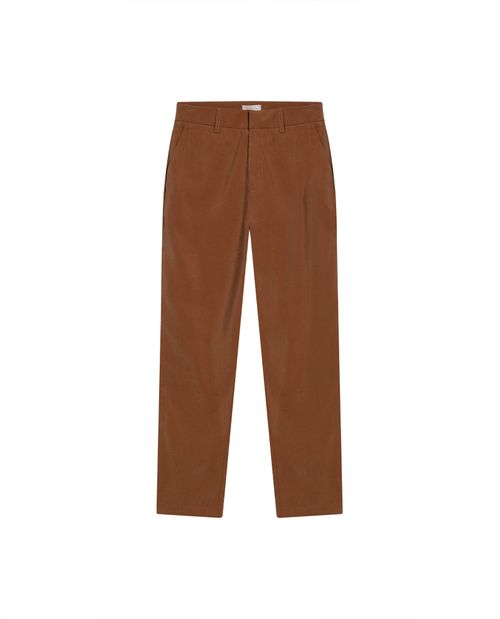 Pantalón de Mujer Esencial Silueta Recta Tiro Alto en Mezcla de Rayón