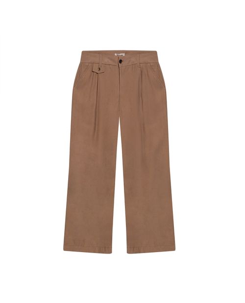 Pantalón de Mujer Rodeo Silueta Culotte Bota Relaxed con Pliegues Delanteros en Mezcla de Rayón