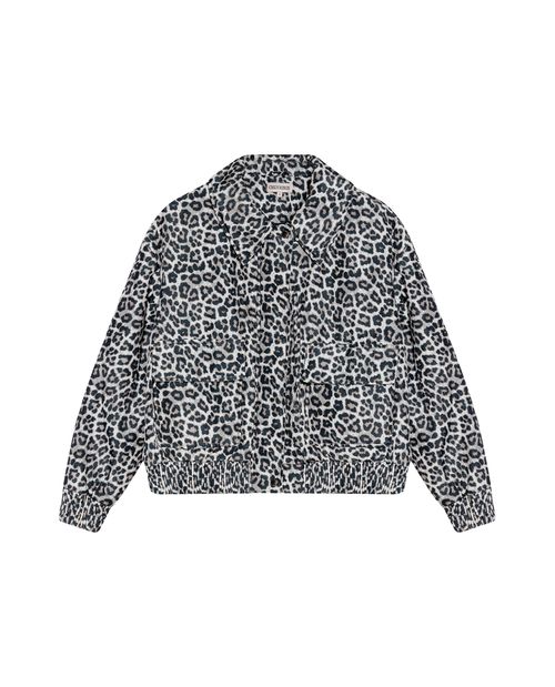 Chaqueta de Mujer Bomber Animal Print Enguatada con Forro Interno en Poliéster