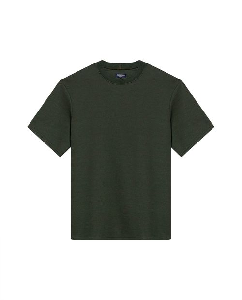 Camiseta de Hombre Classic Fit Manga Corta Textura Waffle en Mezcla de Algodón