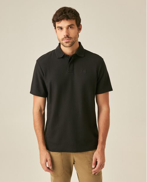 Camisa Polo de Hombre Classic Fit Manga Corta con Perilla Oculta Tela Piqué Efecto Panal en Algodón