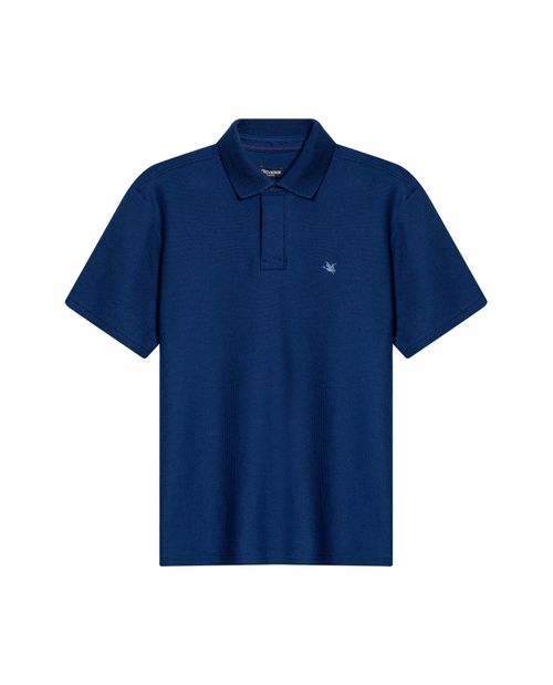Camisa Polo de Hombre Classic Fit Manga Corta con Perilla Oculta Tela Piqué Efecto Panal en Algodón