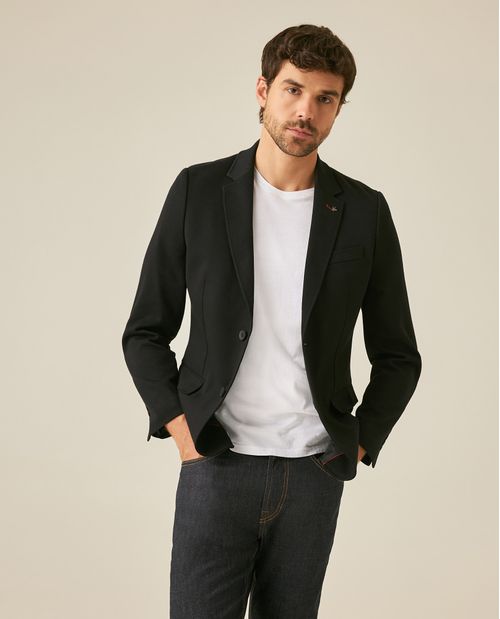 Blazer de Hombre Knitwear Pin de Pato Efecto Panal en Mezcla de Algodón y Poliéster