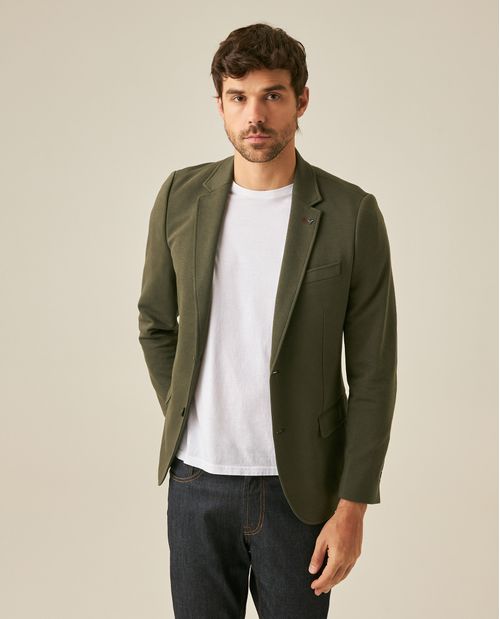 Blazer de Hombre Knitwear Pin de Pato Efecto Panal en Mezcla de Algodón y Poliéster