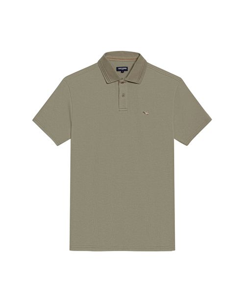 Camisa Polo de Hombre Slim Fit Textura Waffle con Pato Bordado de Colores en Mezcla de Algodón