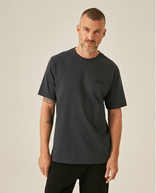 Camiseta de Hombre Manga Larga Classic Fit Gráficos Tipográficos en Algodón
