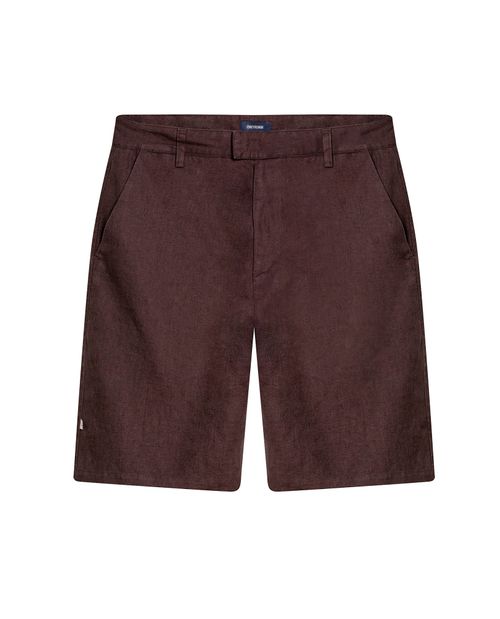 Bermuda de Hombre Relaxed Fit Silueta Recta Bolsillos de Ribete en Lino