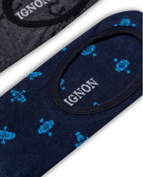 Bipack Medias Súper Invisibles de Hombre con Elástico en Mezcla de Algodón con Elastano