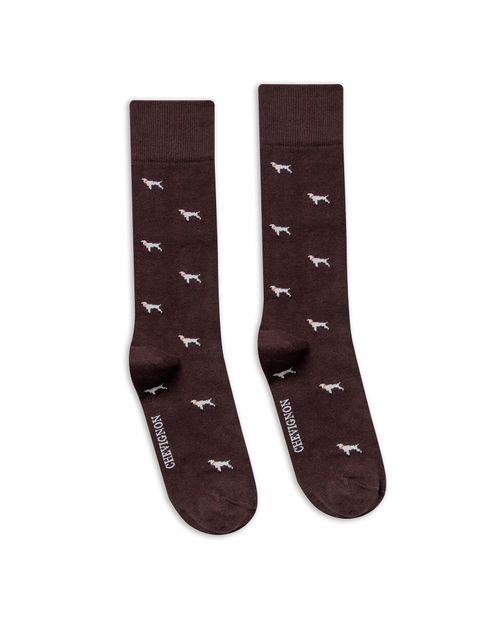 Medias de Hombre Media Pierna con Gráficos de Perros y Logo Chevignon en Mezcla de Algodón con Elastano