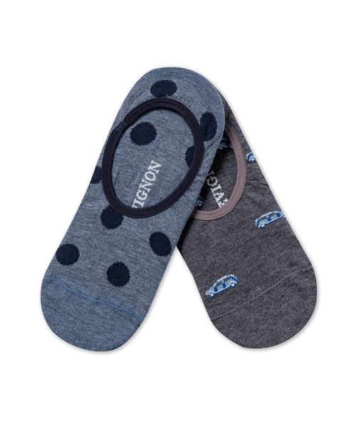 Bipack Medias Súper Invisibles de Hombre con Elástico en Mezcla de Algodón con Elastano