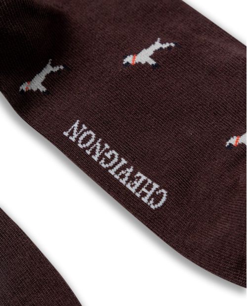 Medias de Hombre Media Pierna con Gráficos de Perros y Logo Chevignon en Mezcla de Algodón con Elastano