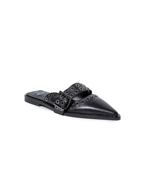 Zapatos de Mujer Mules Destalonados Puntera Afilada en Cuero Vacuno