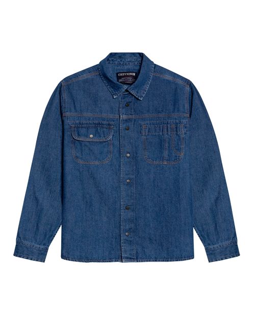 Camisa de Hombre Manga Larga Workwear Lavado Oscuro en Algodón