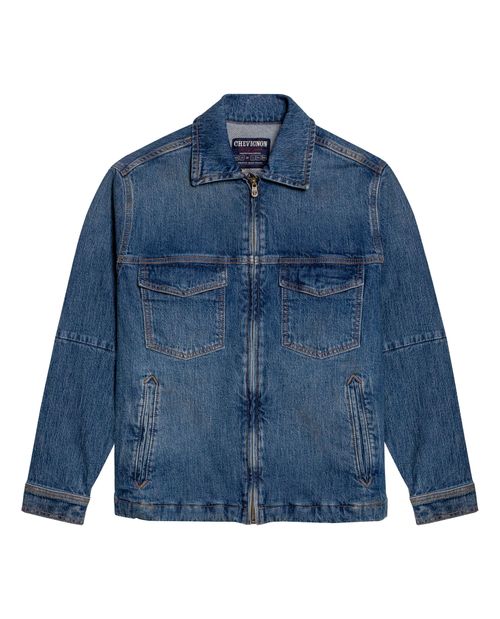 Chaqueta de Hombre Trucker Corte Recto Lavado Medio en Mezcla de Algodón